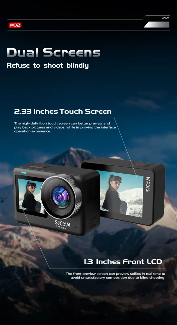 SJCAM SJ11 Active Dual-Screen Camera - Image 3