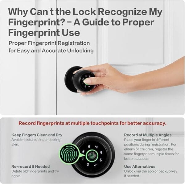 Lockin Q1 Smart Fingerprint Door Knob - Image 4