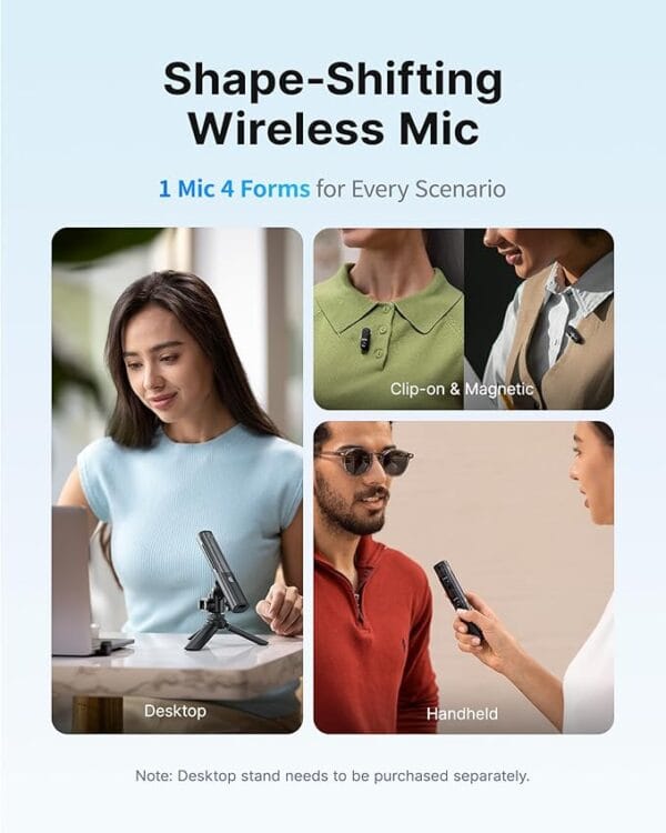 BOYA Magic Wireless Mini Mic for iPhone & Android | 4-in-1 - Image 3