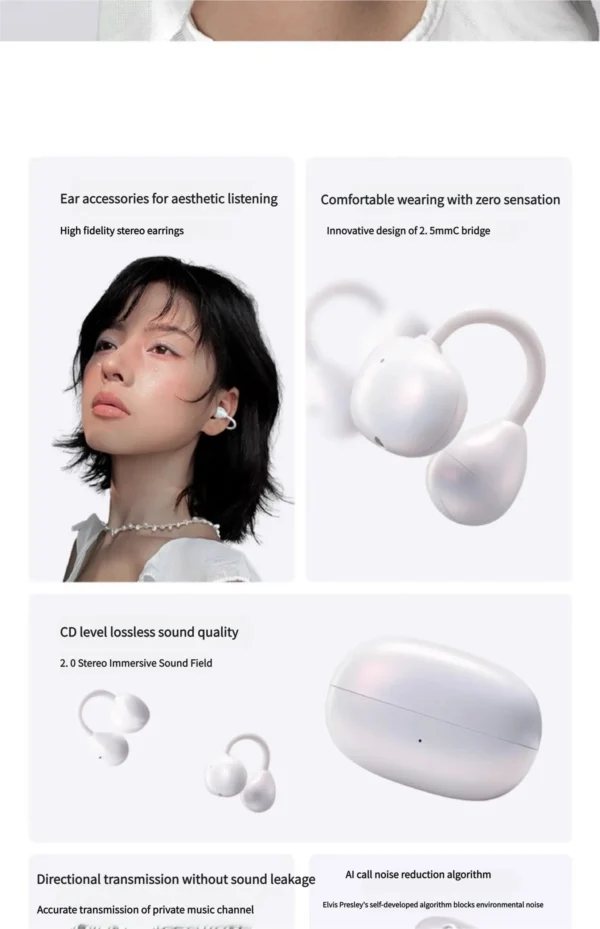 Trickle Clip-On Earbuds | Shiny & Trendy Design - Image 3