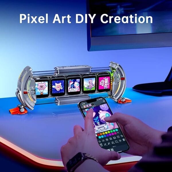 Divoom Times Gate | Cyberpunk RGB Digital Clock & Smart Pixel Display - Image 5
