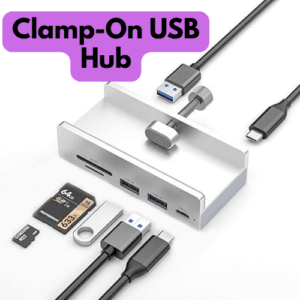 USB Hub 3.0 Clamp Hub | 5-Port Aluminum Adapter with USB-C & SD/TF Card Reader