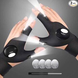 LED Flashlight Gloves for Men | Waterproof Finger Light Gloves Gift