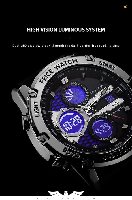 FEICE Men’s Chronograph Sport Watch FK036 | Analog-Digital Quartz - Image 3