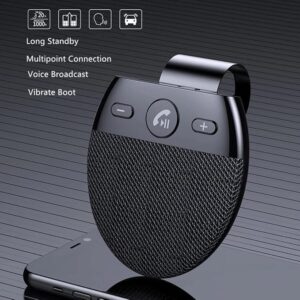 WYYHAA Hands Free Bluetooth Car Speaker | Dual Phone, Siri & Google