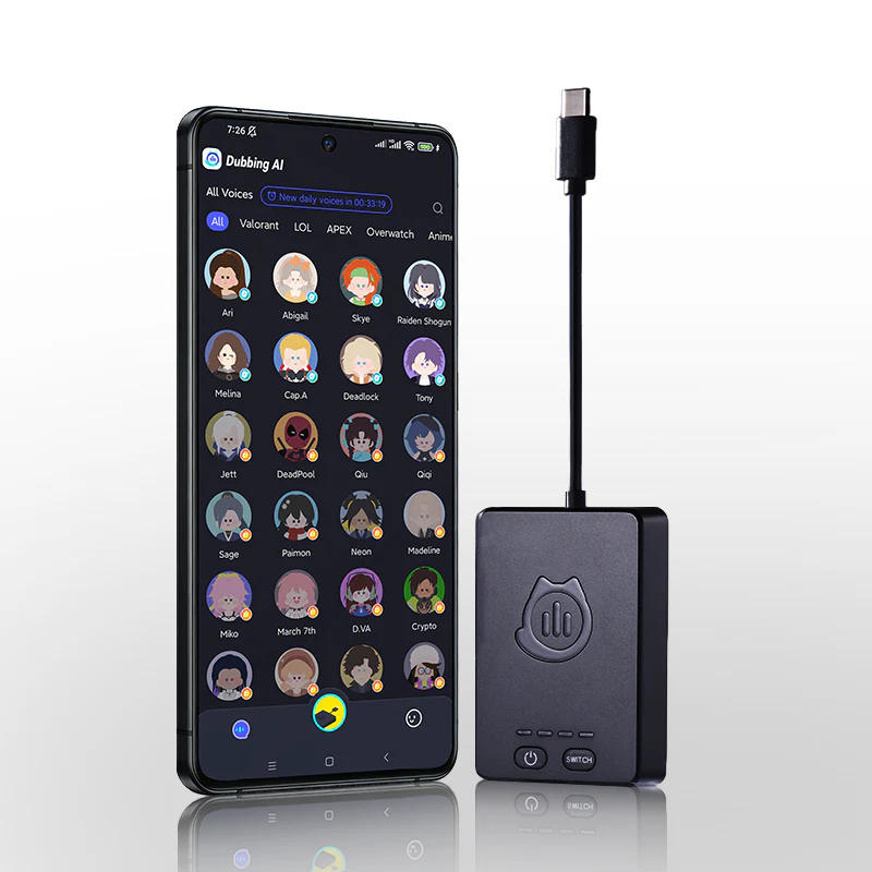 Dubbing Box AI Voice Changer for Mobile | Real-Time USB-C Voice Modifier - Image 3