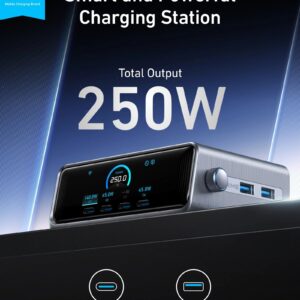 Anker Prime Charging Station 250W – 6-Port GaN USB-C Charger with Smart LCD Display