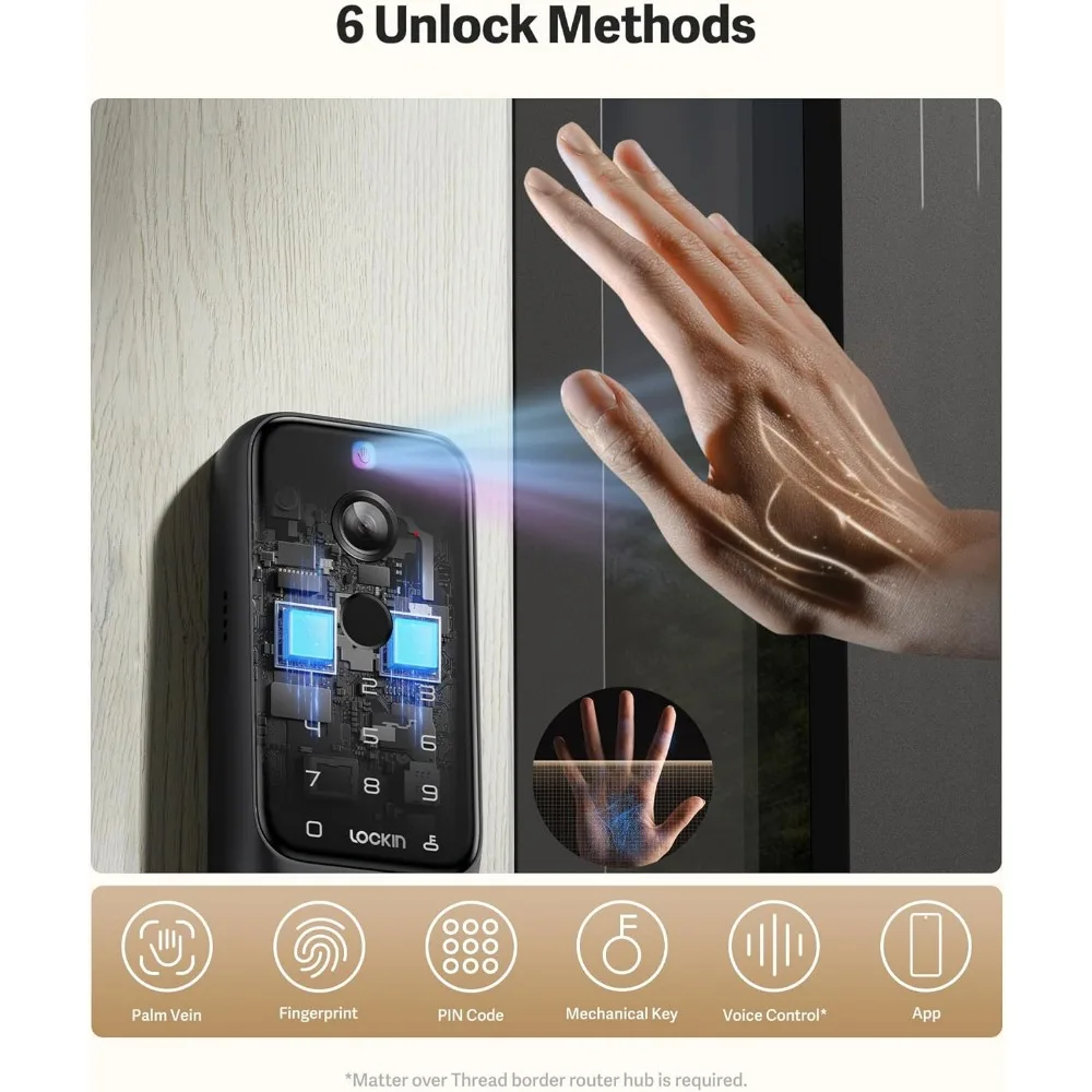 Veno Plus Palm Vein Recognition Video Smart Lock | 2K Camera & Smart Home Ready - Image 4