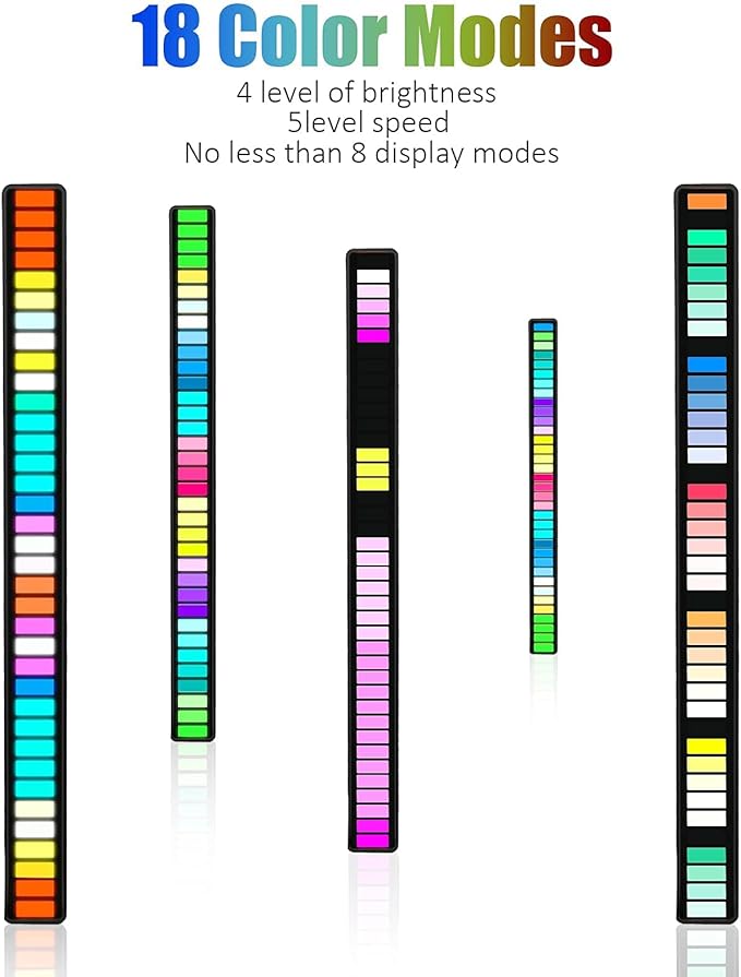 RGB Sound Reactive LED Light Bar | 32-Bit Music Rhythm Ambient Light - Image 5