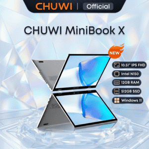 CHUWI MiniBook X 2-in-1 Laptop 10.51″, Intel N150, 12GB RAM, 512GB SSD, 2K Touch, Windows 11