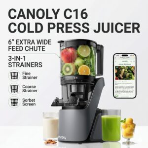 Canoly C16 Cold Press Juicer 3-in-1 Wide Feed Chute (Read Note)