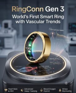 RingConn Gen 3 Smart Ring | Size 8 Royal Gold | No Subscription