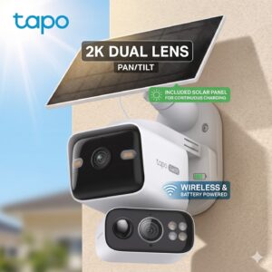 Tapo C645D KIT 2K Dual Lens Solar Security Camera | 360° Pan & AI Detection