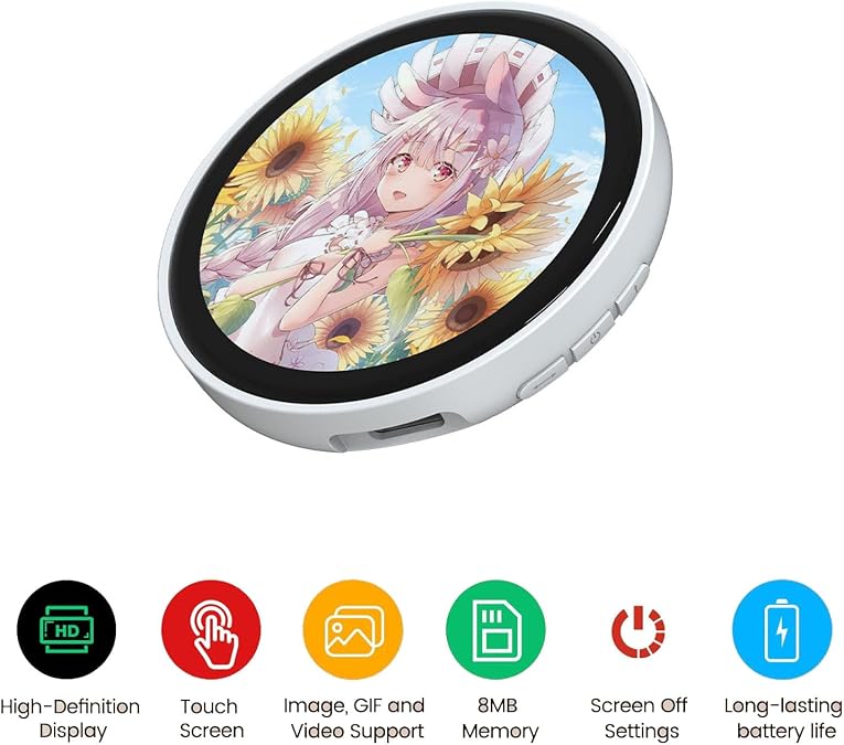 Digital Anime Pin with HD Touchscreen – Custom Photo & GIF Badge - Image 3