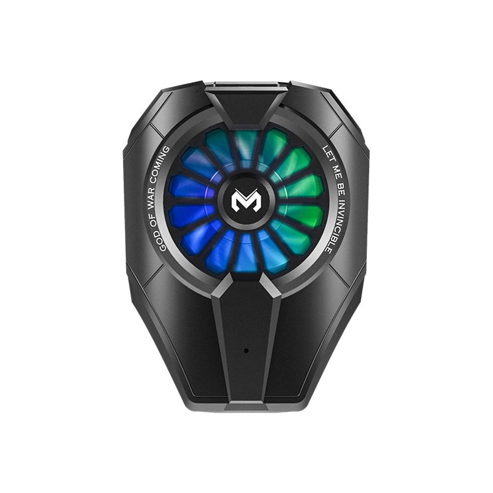 Memo DL06 phone cooler with RGB fan, front view