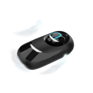 Wireless mini solar Bluetooth earbud in black charging case