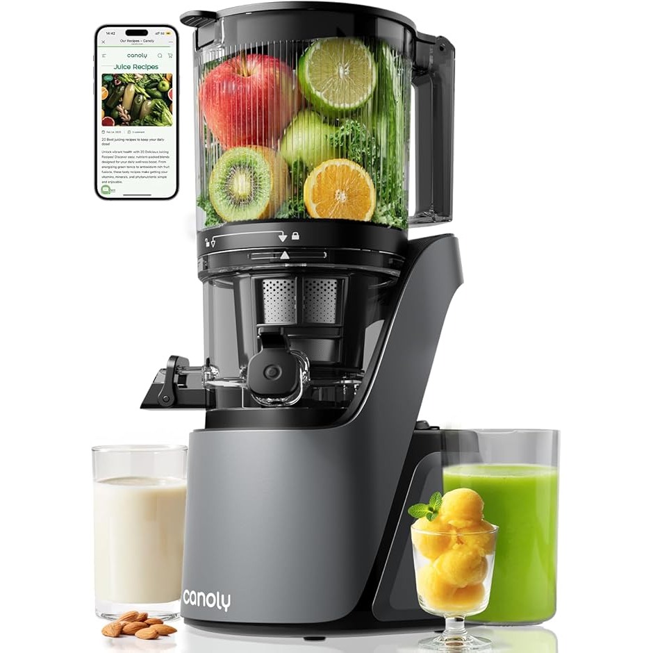 Canoly C16 cold press juicer with wide feed chute