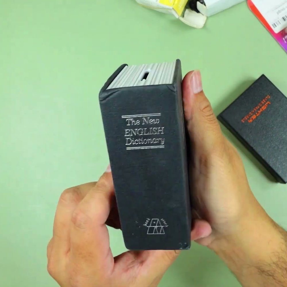 Real photo of the book safe opened during the review