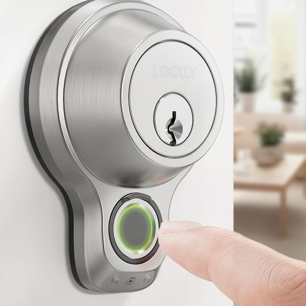 Lockly Flex Touch deadbolt unlocking with a fingerprint