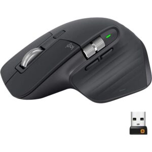 Logitech MX Master 3 wireless mouse in graphite with USB receiver