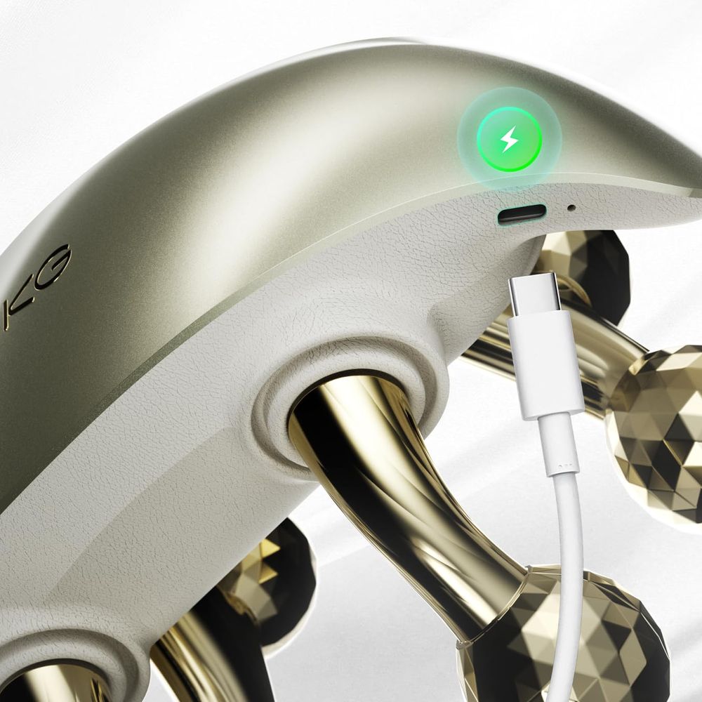 SKG H7 Ultra E neck massager charging over USB-C