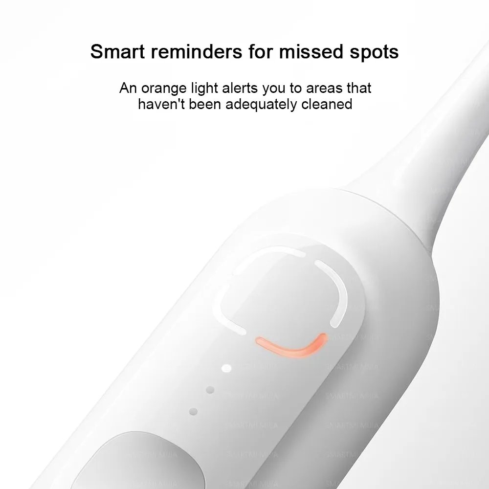 MIJIA toothbrush reminder ring showing missed brushing zones